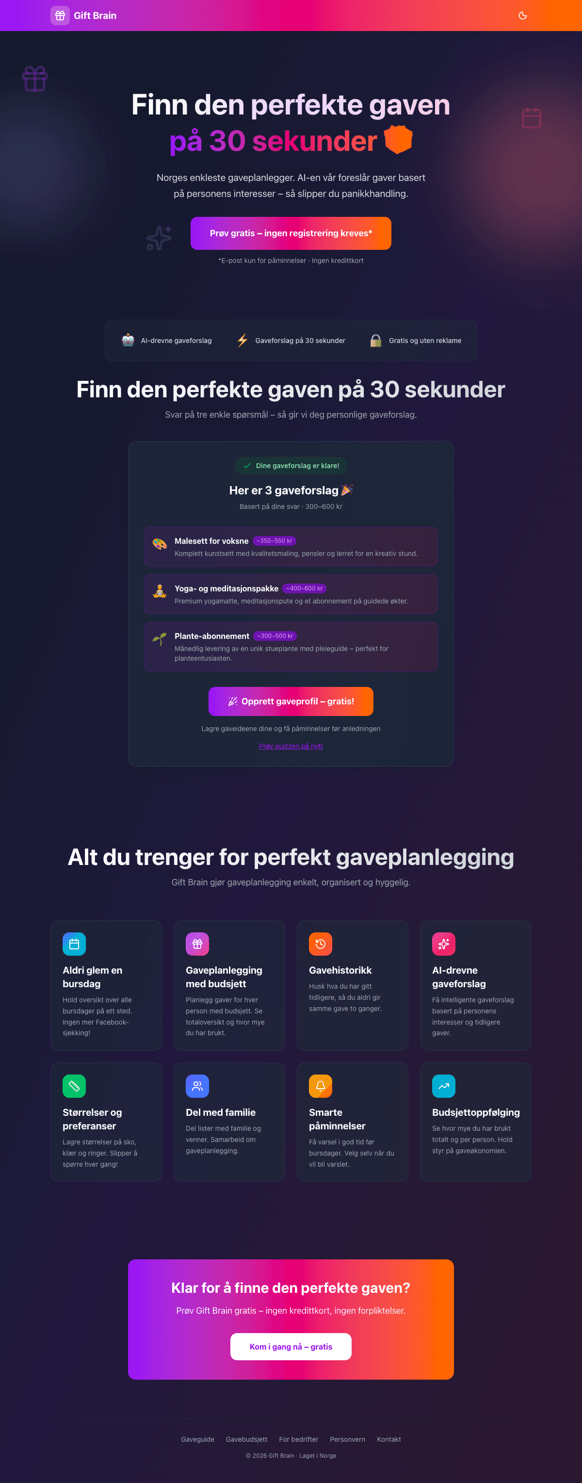 Personlige gaveforslag fra AI